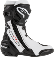 ALPINESTARS SUPERTECH R BOOTS STECH R BK/WT EURO SIZE 46 / USA SIZE 11.5