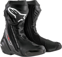 ALPINESTARS SUPERTECH R BOOTS STECH R BLACK EURO SIZE 47 / USA SIZE 12
